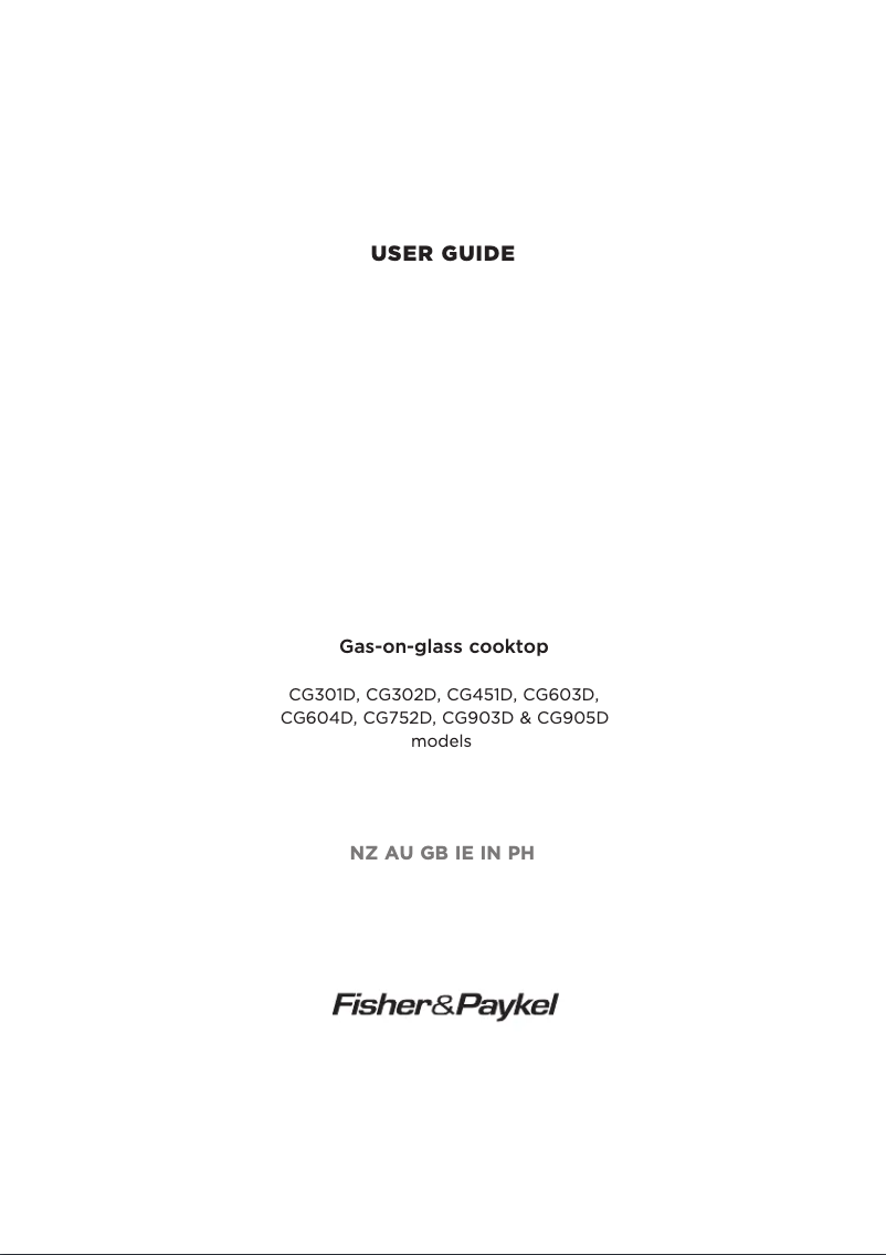 Page 1 de la notice Manuel utilisateur Fisher & Paykel CG302DLPGB1