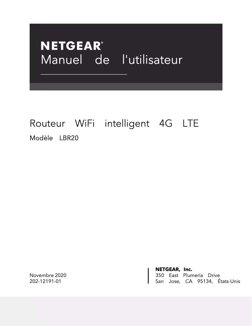 Page 1 de la notice Manuel utilisateur Netgear Orbi LBR20