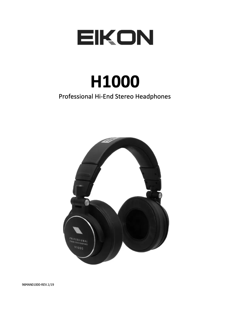 Page 1 de la notice Manuel utilisateur Eikon H1000