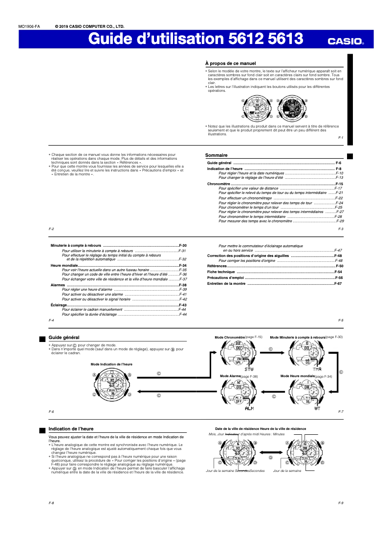 Image de la première page du manuel de l'appareil G-Shock GA-140