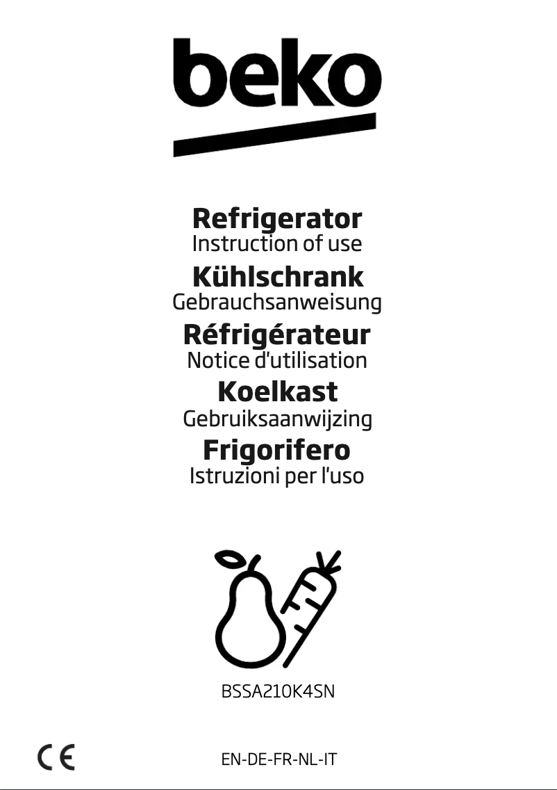 Image de la première page du manuel de l'appareil BSSA210K4SN