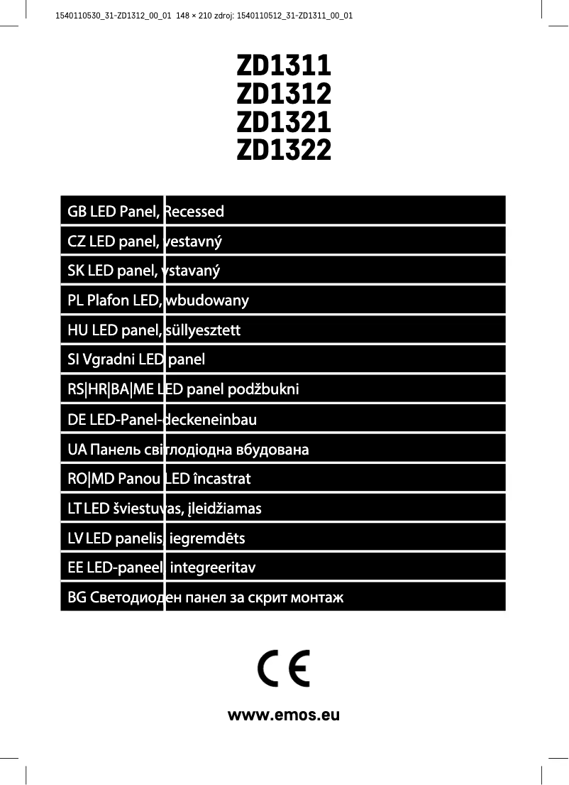 Page 1 de la notice Manuel utilisateur Emos ZD1312