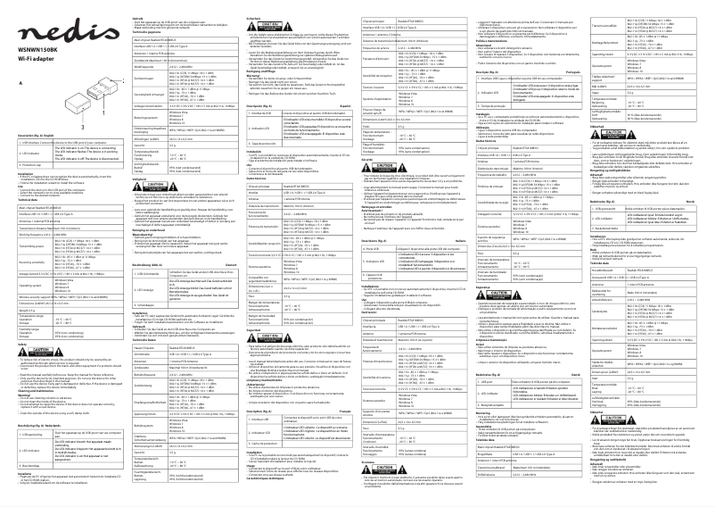 Page 1 de la notice Manuel utilisateur Nedis WSNWN150BK