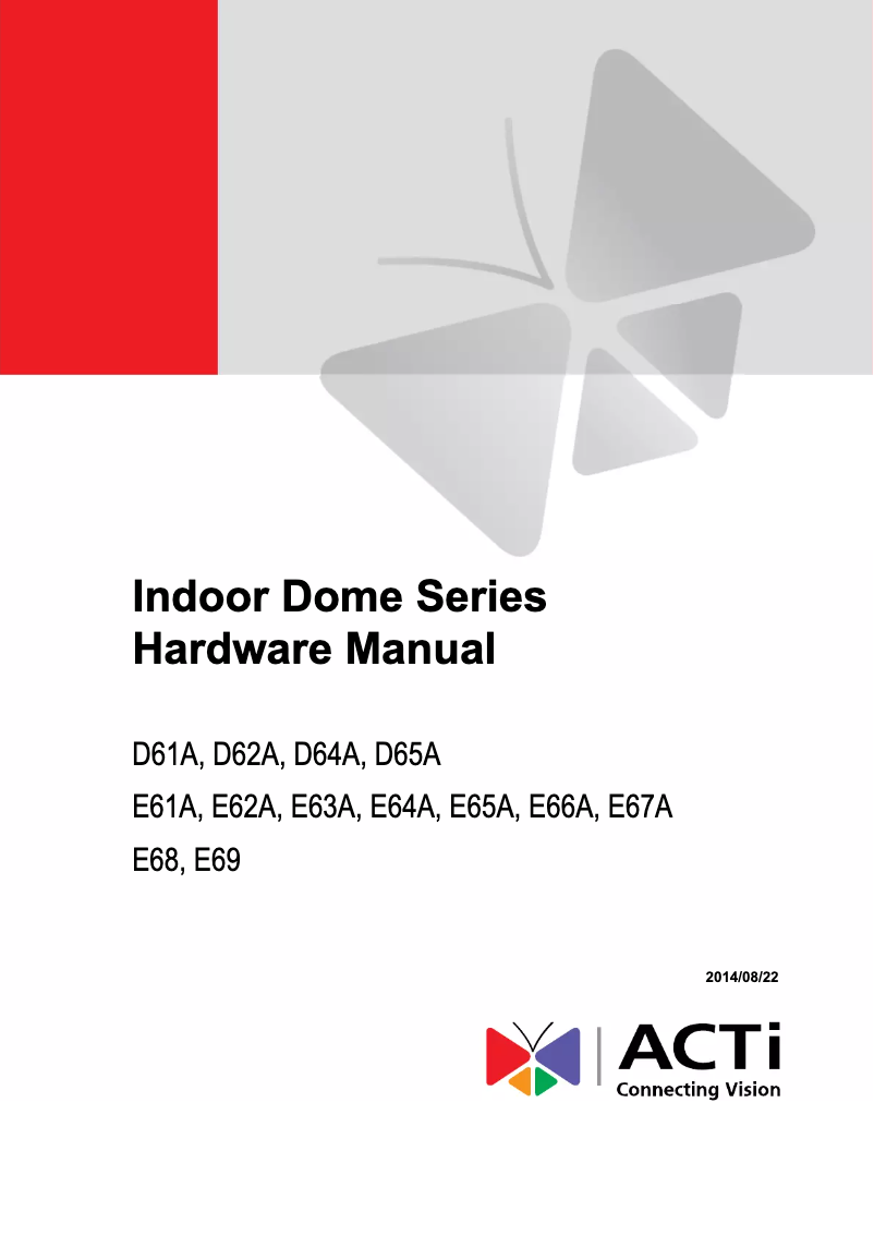 Page 1 de la notice Manuel utilisateur ACTi E67A
