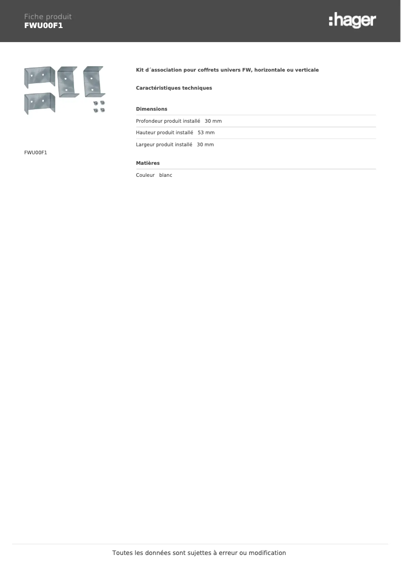 Image de la première page du manuel de l'appareil FWU00F1