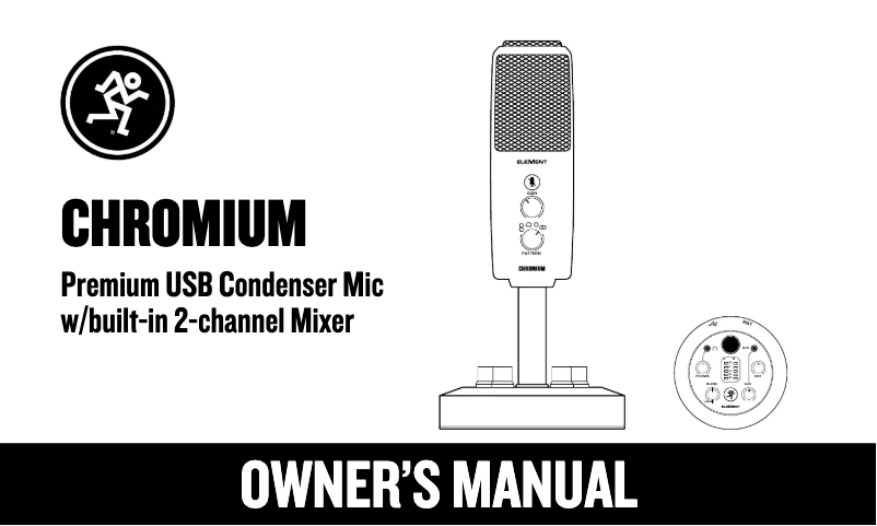 Page 1 de la notice Manuel utilisateur Mackie Chromium