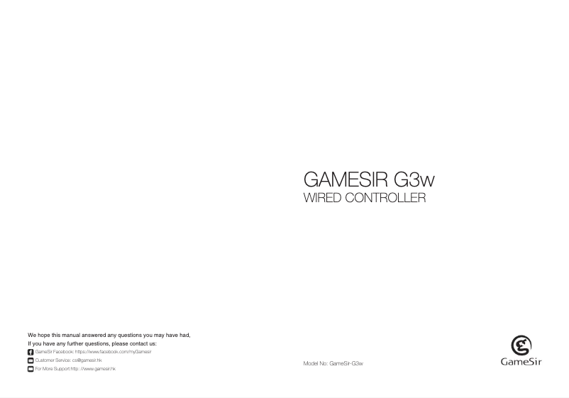 Page n°1 - Manuel utilisateur Gamesir G3w
