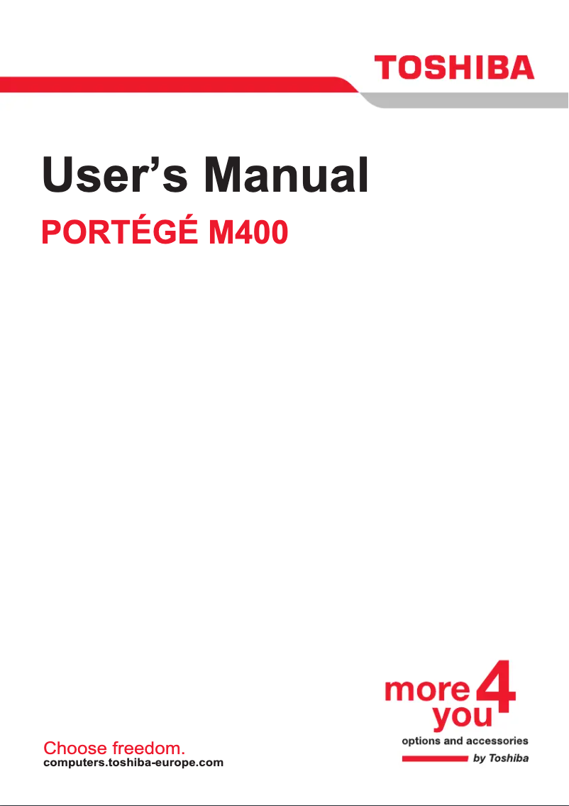 Page 1 de la notice Manuel utilisateur Toshiba Portege R400