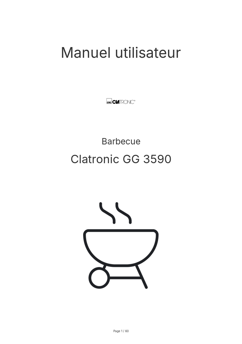 Page n°1 - Manuel utilisateur Clatronic GG 3590