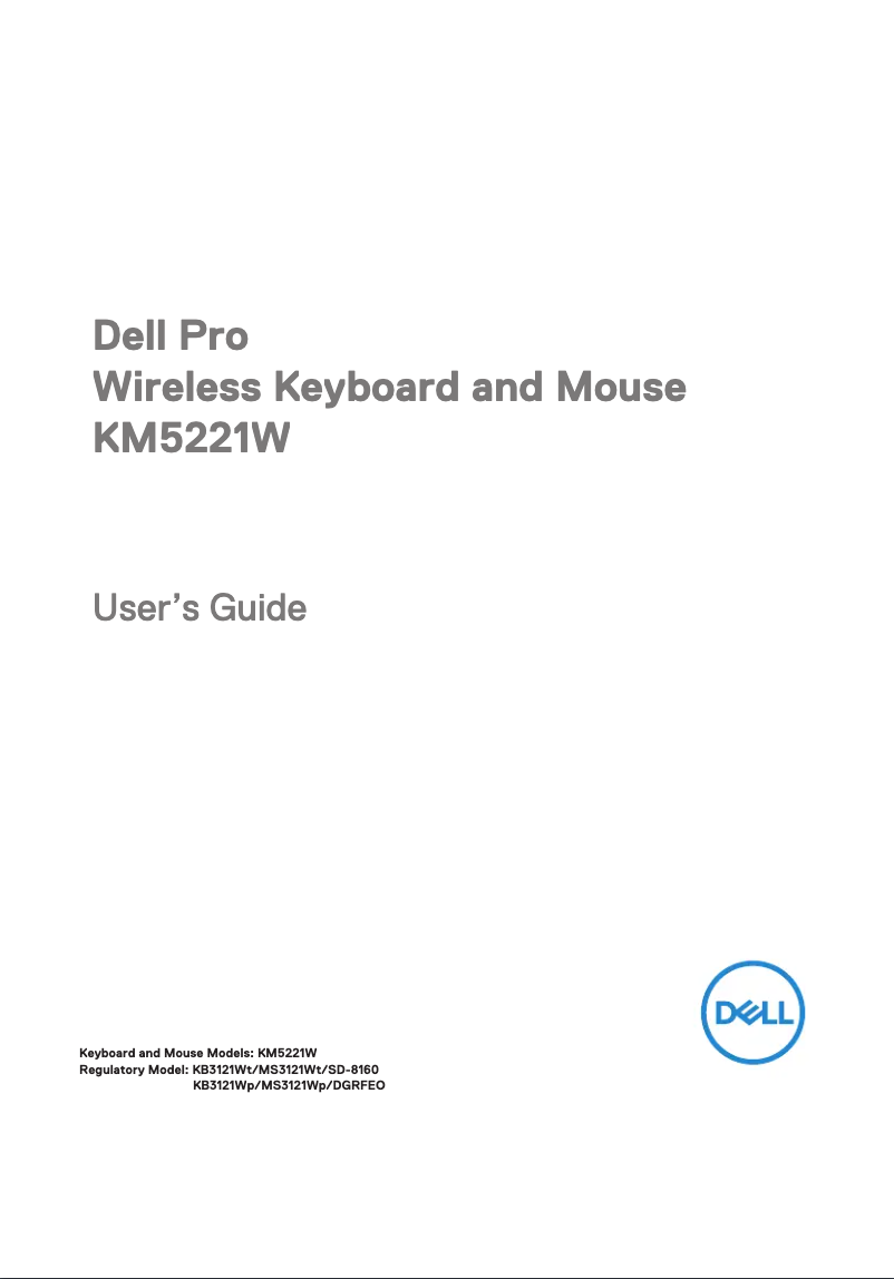 Page 1 de la notice Manuel utilisateur Dell KM5221W