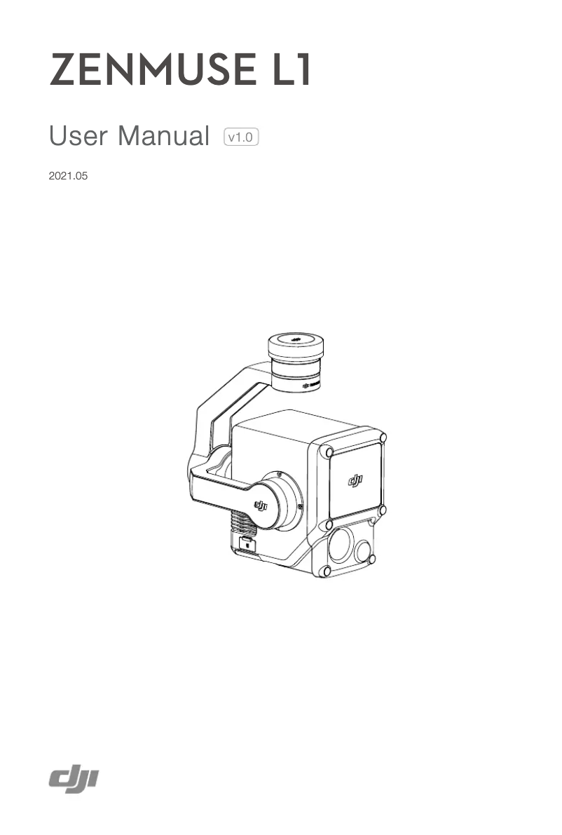 Image de la première page du manuel de l'appareil Zenmuse L1