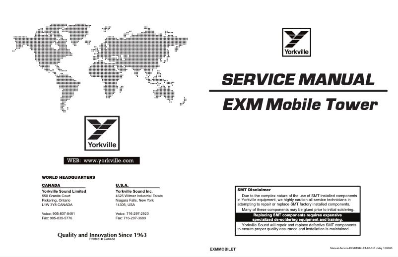 Page 1 de la notice Manuel utilisateur Yorkville EXM MobileTower