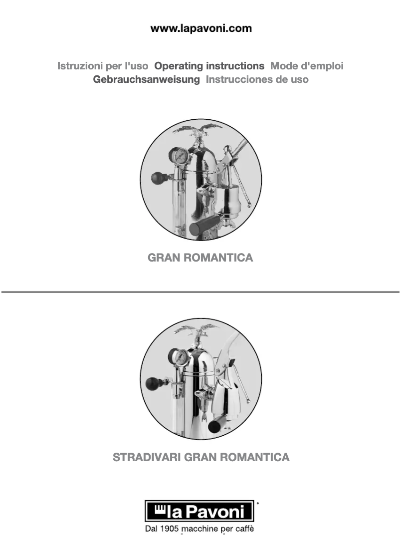 Image de la première page du manuel de l'appareil Romantica GRL 120V