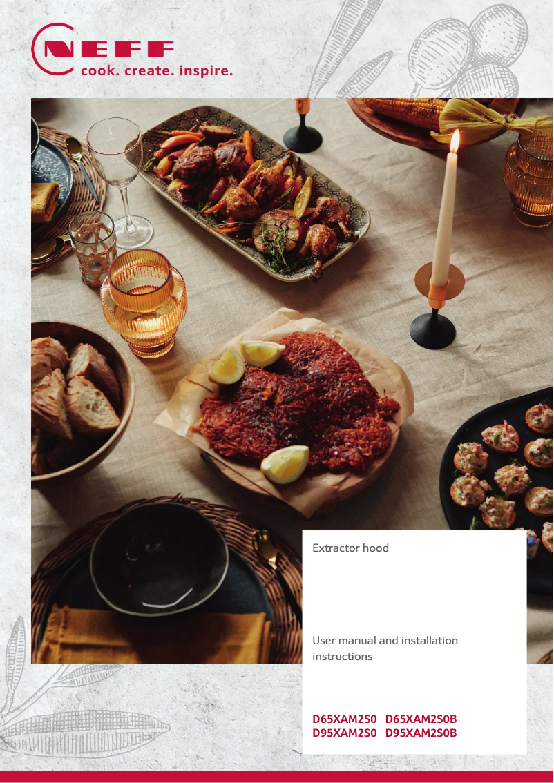 Page 1 de la notice Fiche technique Neff D95XAM2S0B