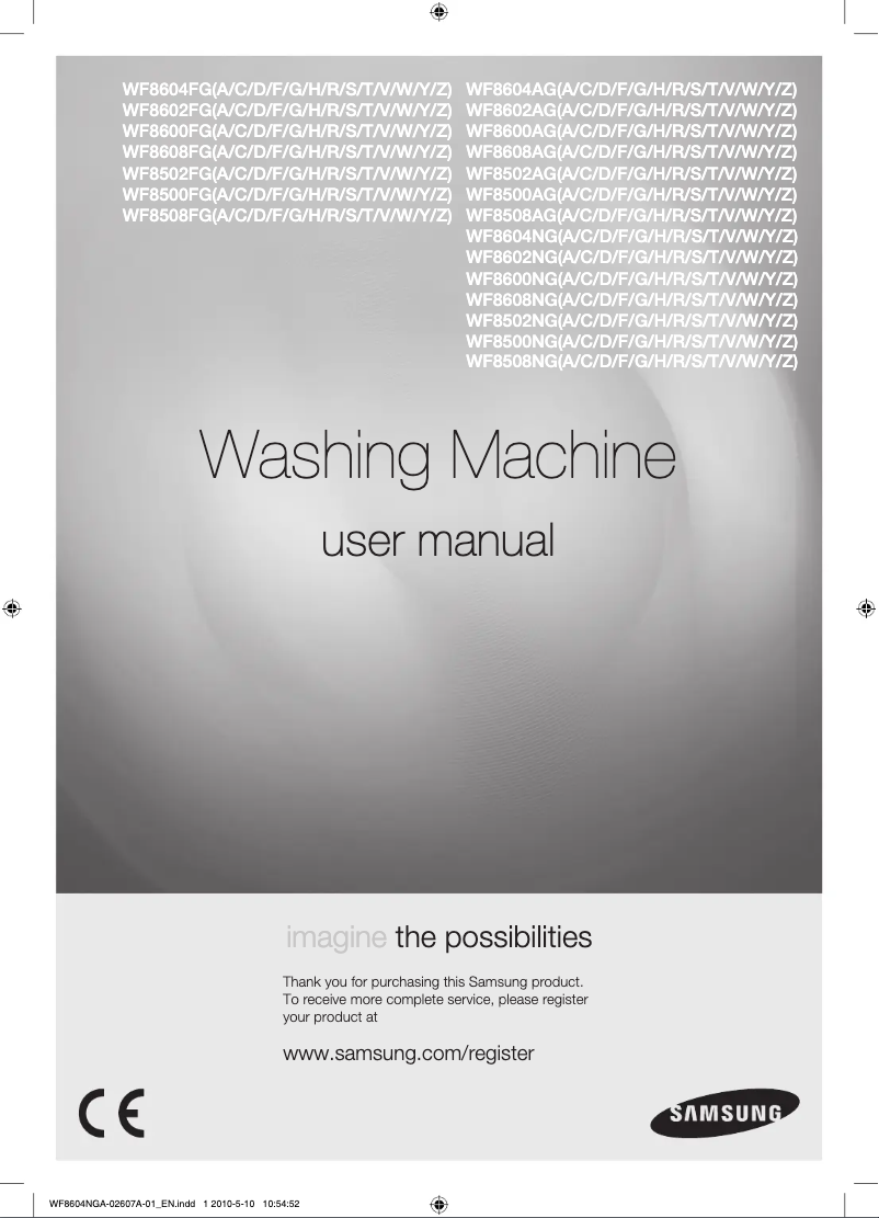 Page n°1 - Manuel utilisateur Samsung WF8602NGS