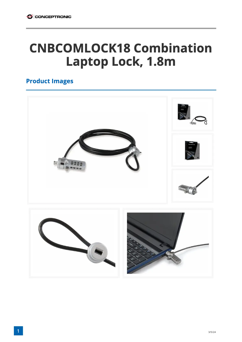 Page n°1 - Fiche technique Conceptronic CUSTODIO C18