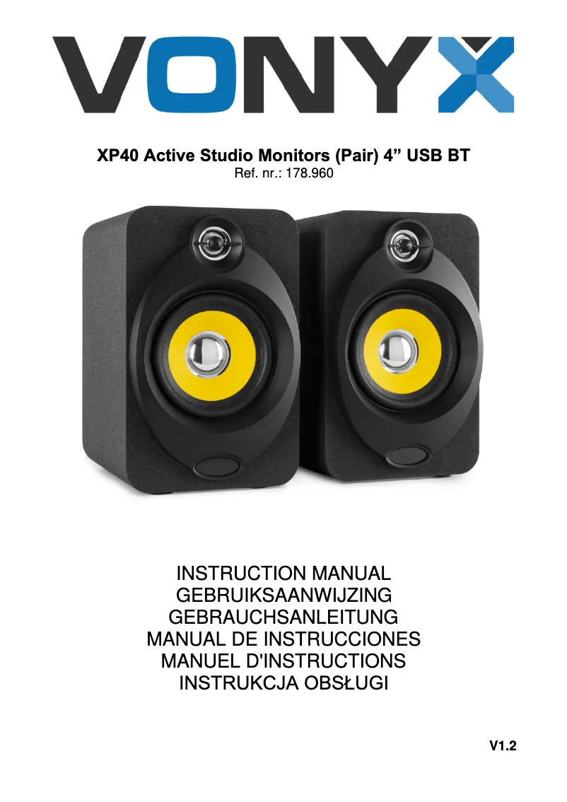 Page 1 de la notice Manuel utilisateur Vonyx XP40