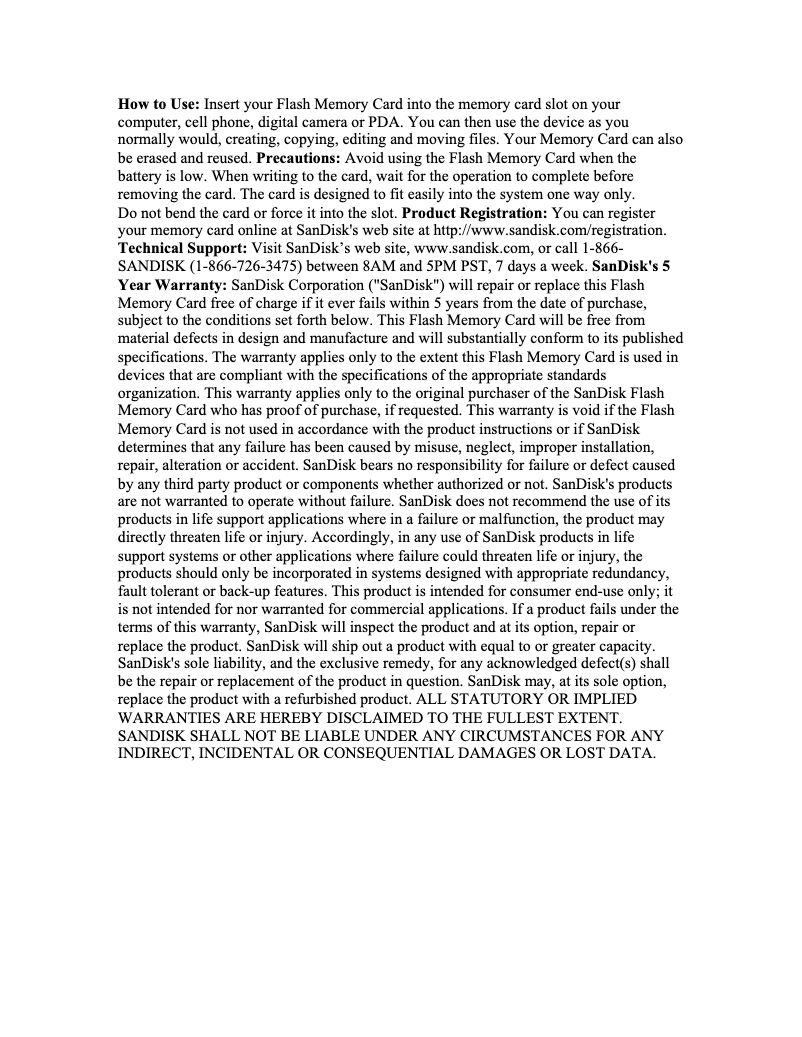 Image de la première page du manuel de l'appareil 32GB MicroSDHC