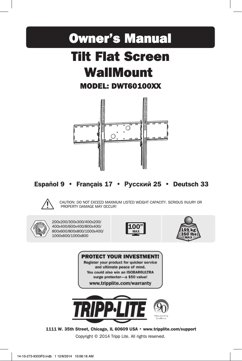 Page n°1 - Manuel utilisateur Tripp Lite DWT60100XX