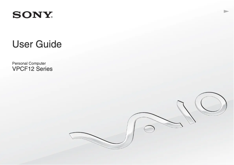 Page n°1 - Manuel utilisateur Sony Vaio VPCF125FX