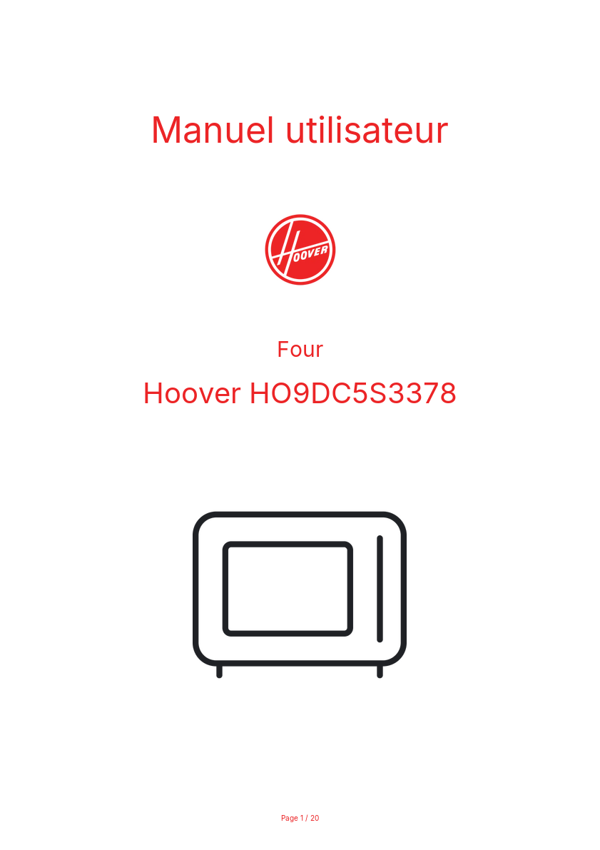 Image de la première page du manuel de l'appareil HO9DC5S3378
