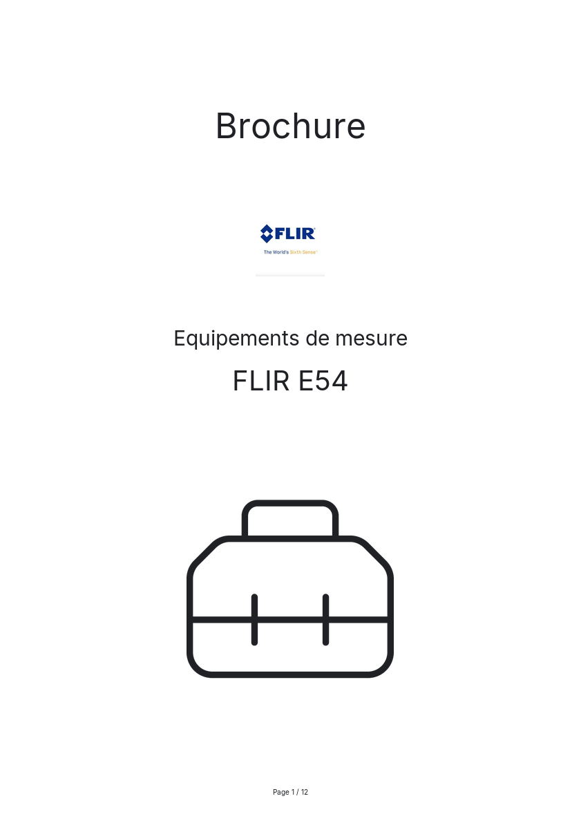 Page n°1 - Brochure FLIR E54