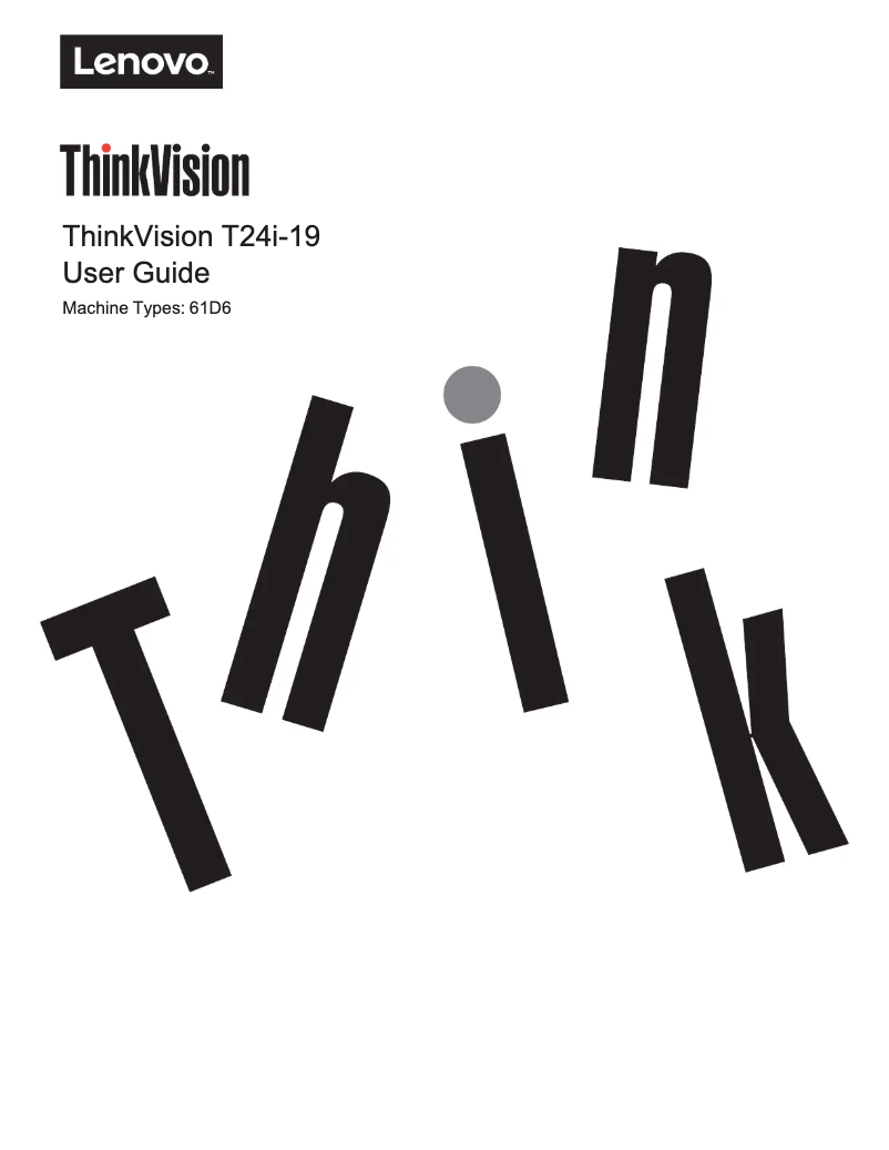 Page n°1 - Manuel utilisateur Lenovo ThinkVision X24-20