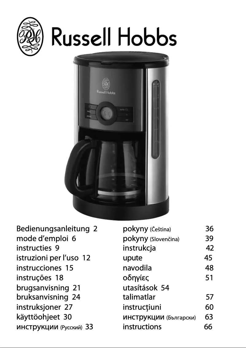 Page n°1 - Manuel utilisateur Russell Hobbs Sky Blue Cottage 18590-56