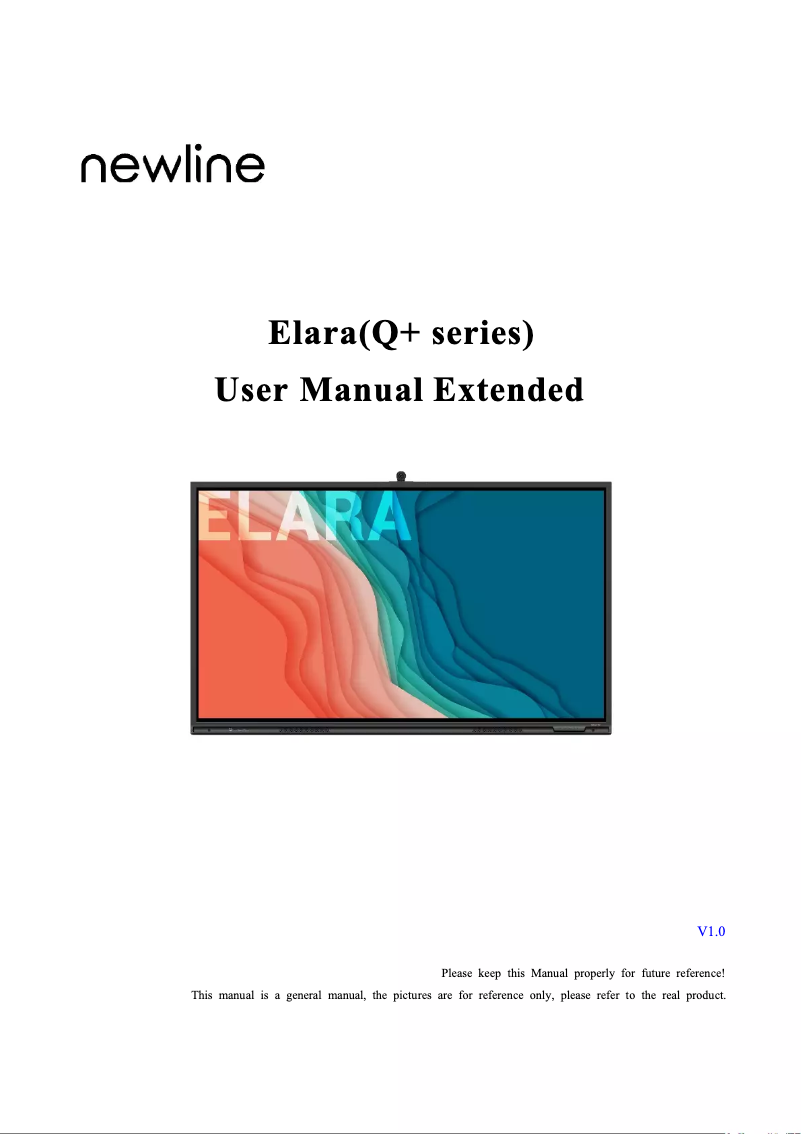 Page 1 of the manual User Manual Newline Elara
