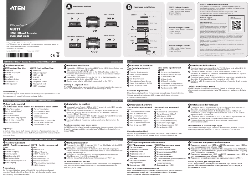 Page 1 de la notice Manuel utilisateur ATen VanCryst VE811