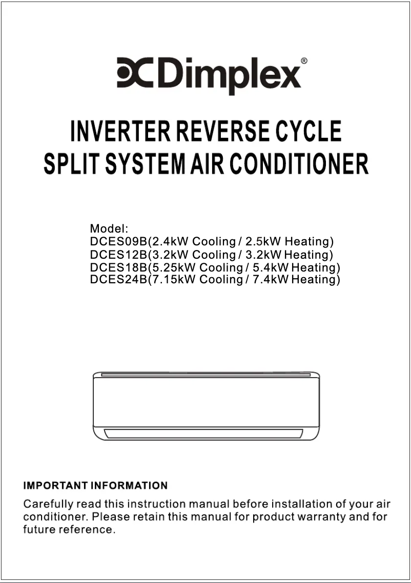 Image de la première page du manuel de l'appareil DCES09B
