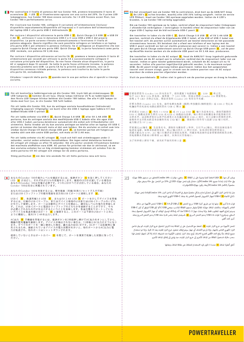 Page 1 de la notice Manuel utilisateur Powertraveller Powerstation Condor 100