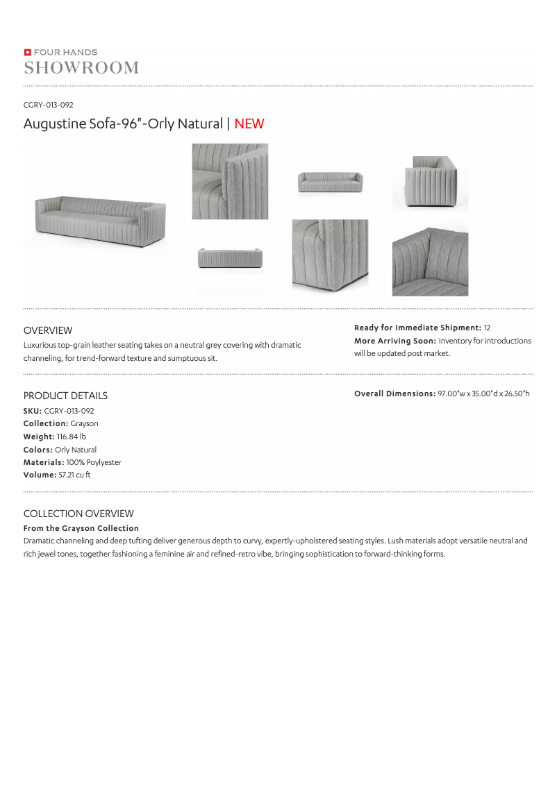 Page 1 de la notice Manuel utilisateur Four Hands CGRY-013-092