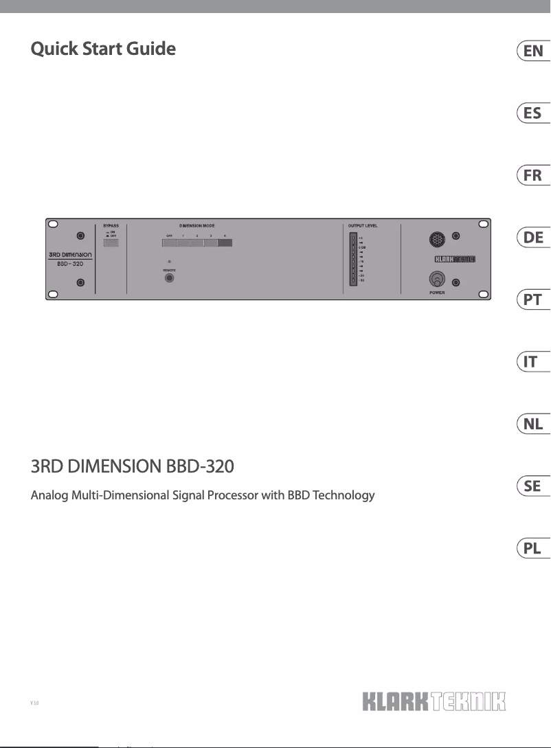 Image de la première page du manuel de l'appareil 3RD Dimension BBD-320