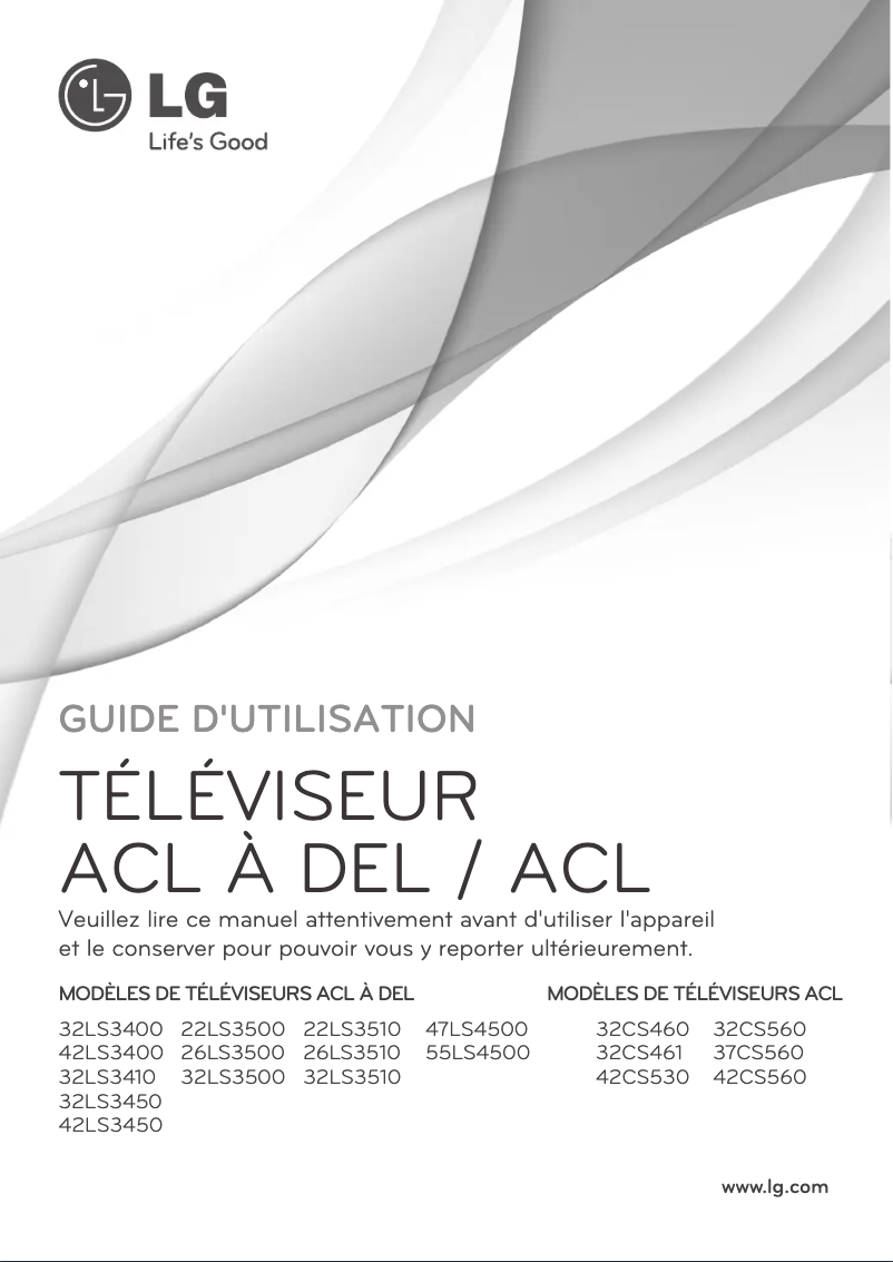 Page n°1 - Manuel utilisateur LG 55LS4500