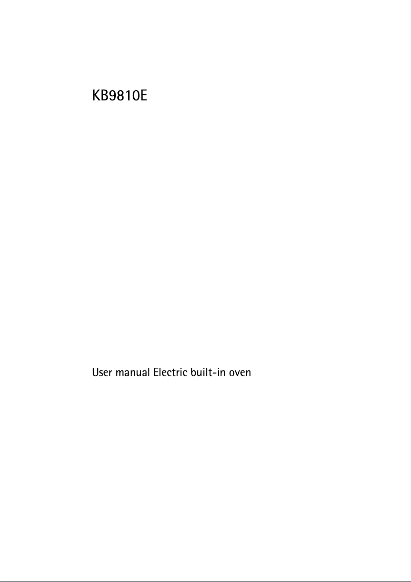 Image de la première page du manuel de l'appareil KB9810EM