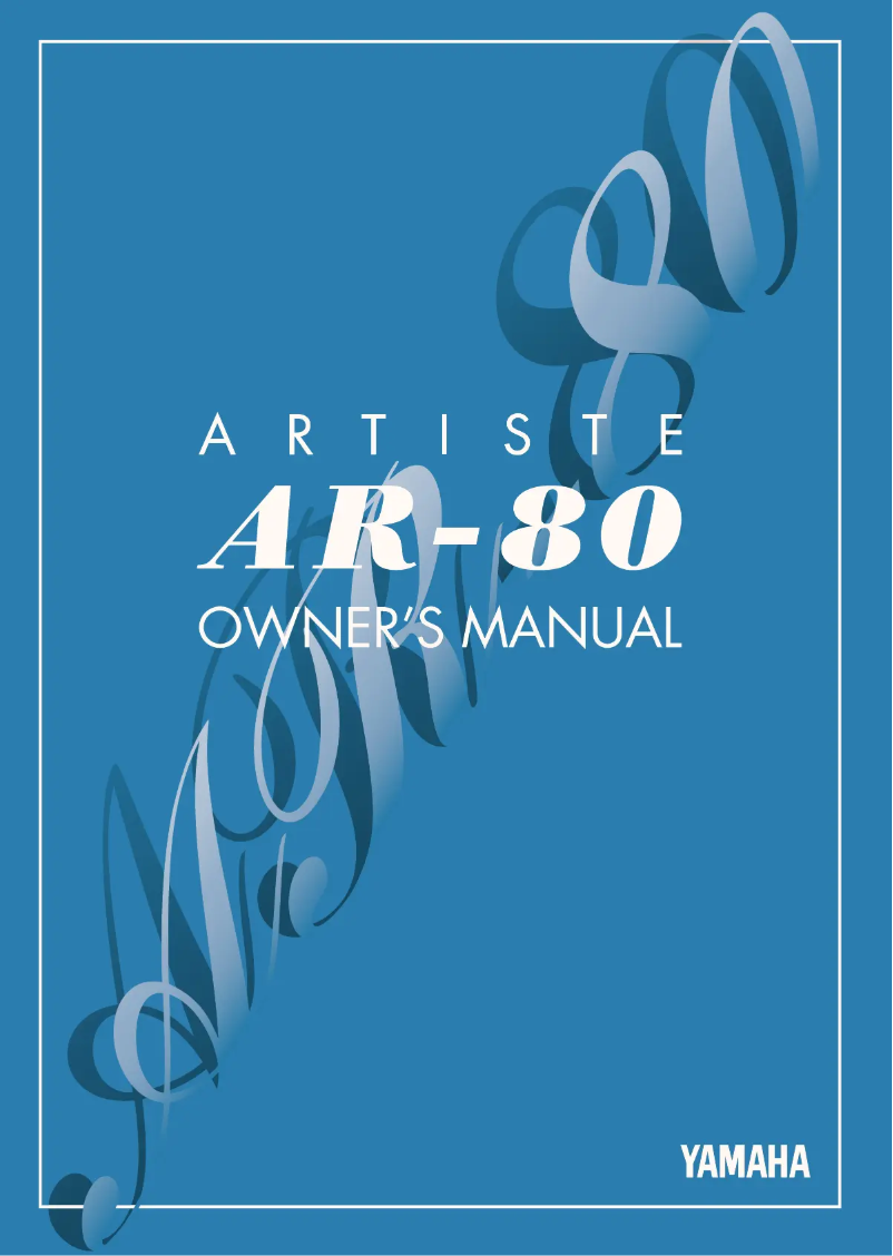 Page n°1 - Manuel utilisateur Yamaha Artiste AR-80