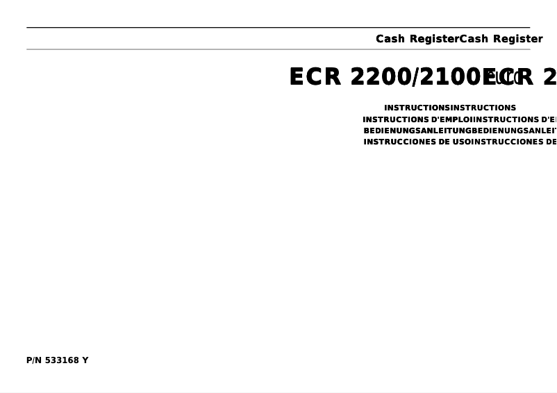 Imagen de la primera página del manual del dispositivo ECR 2200 Euro