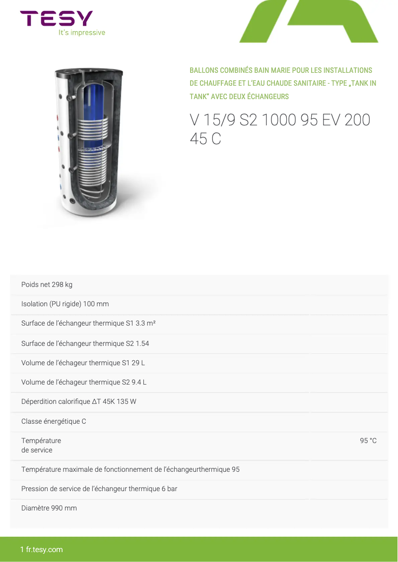 Página 1 del manual Manual de usuario Tesy V 15/9 S2 1000 95 EV 200 45 C