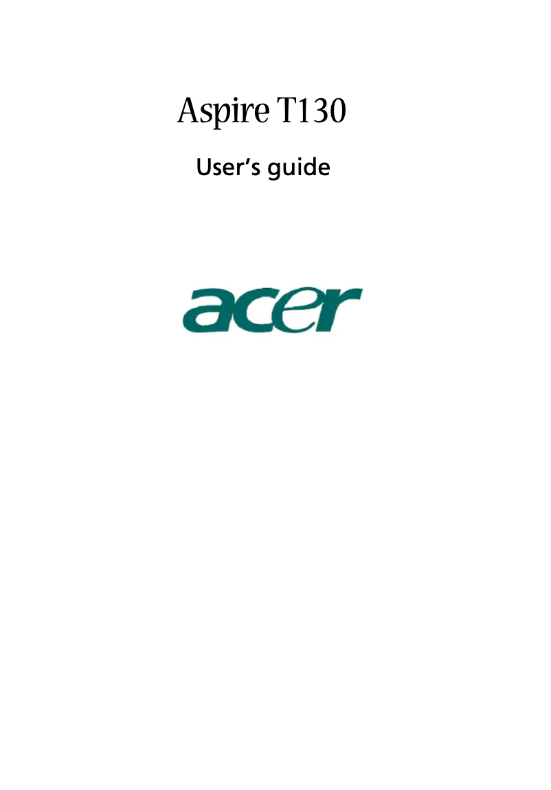 Page n°1 - Manuel utilisateur Acer Aspire T130
