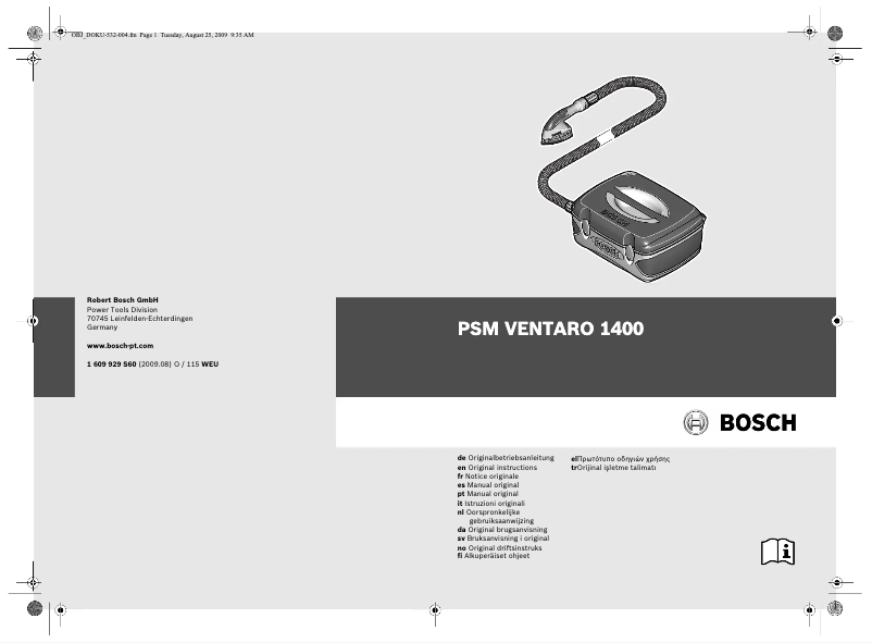 Page 1 de la notice Manuel utilisateur Bosch PSM Ventaro 1400