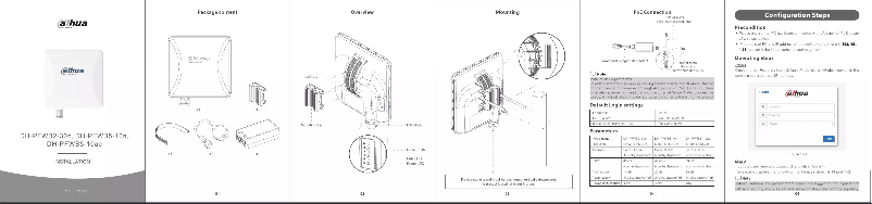 Page 1 de la notice Guide de démarrage rapide Dahua Technology PFWB2-30n