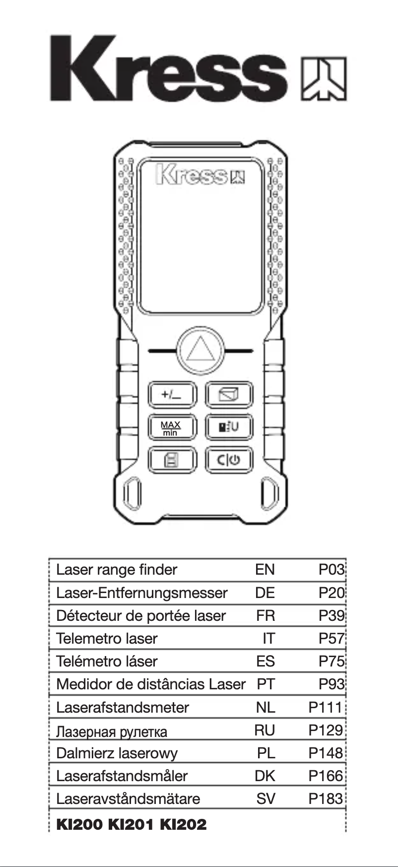 Page 1 de la notice Manuel utilisateur Kress KI200