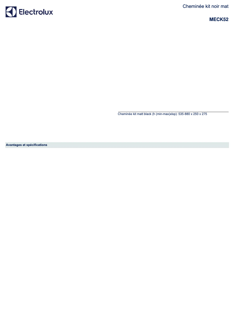 Page 1 de la notice Manuel utilisateur Electrolux MECK52