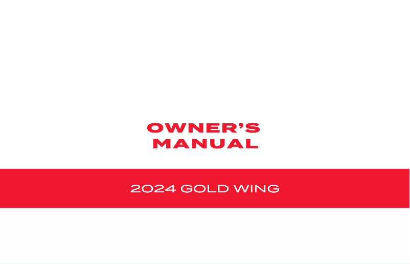 Page 1 de la notice Manuel utilisateur Honda Gold Wing (2024)