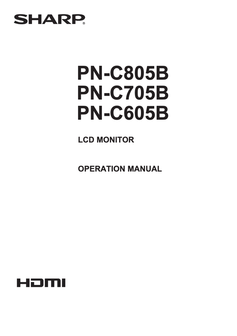 Page n°1 - Manuel utilisateur Sharp Aquos PNC605B