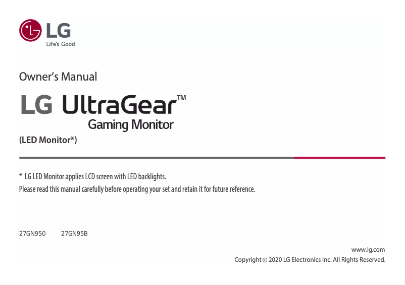 Página 1 del manual Manual de usuario LG UltraGear 27GN95B