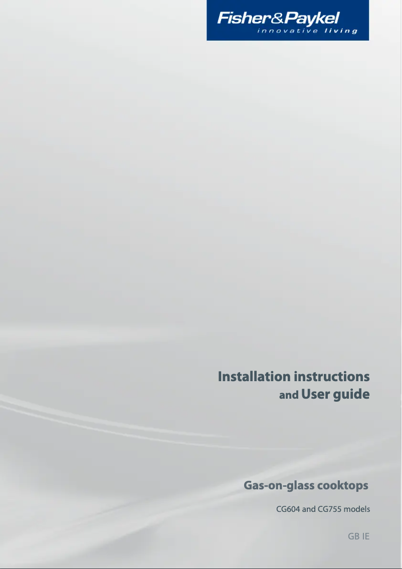 Image de la première page du manuel de l'appareil CG604DFCTB1