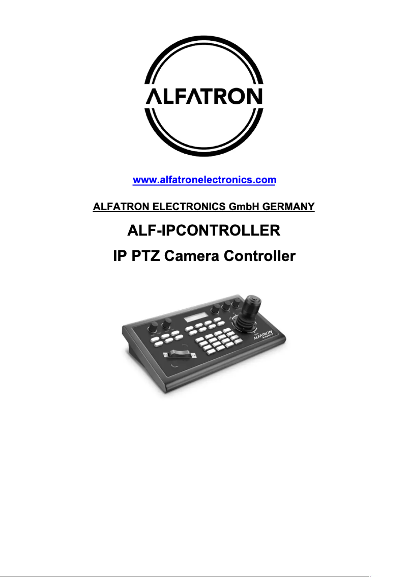 Page 1 de la notice Manuel utilisateur Alfatron ALF-IPCONTROLLER