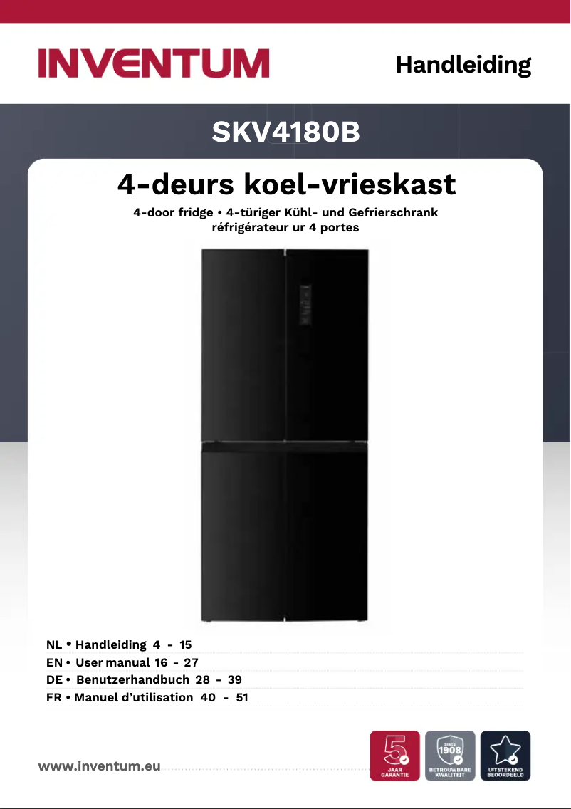 Image de la première page du manuel de l'appareil SKV4180B